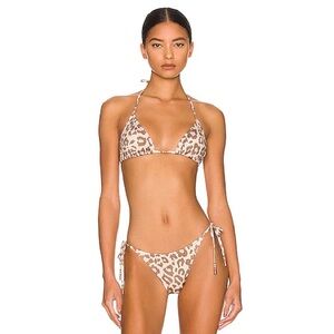 Zimmermann Mini Triangle Bikini in Leopard